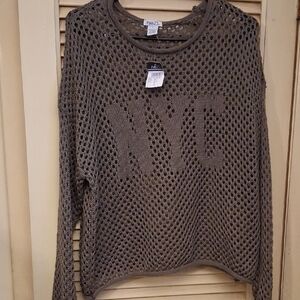 Rue21 Gray Crew Neck Sweater Lightweight Knit